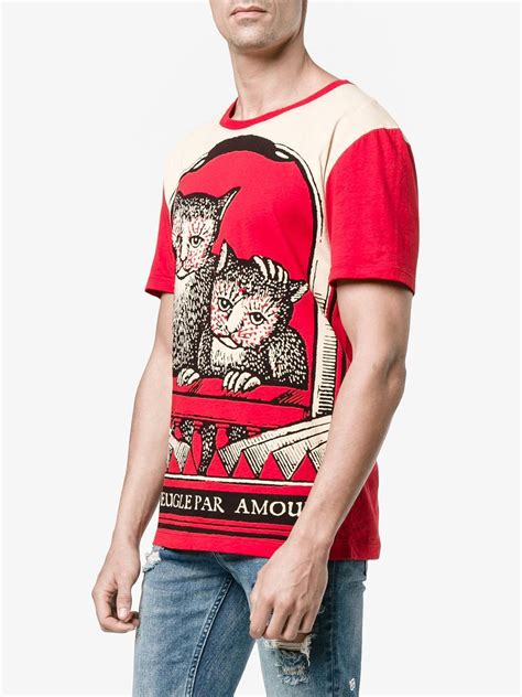 gucci red cat t shirt|gucci cap cat.